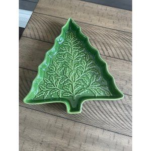 Hallmark Green Stoneware Christmas Tree Shaped Serving Dish